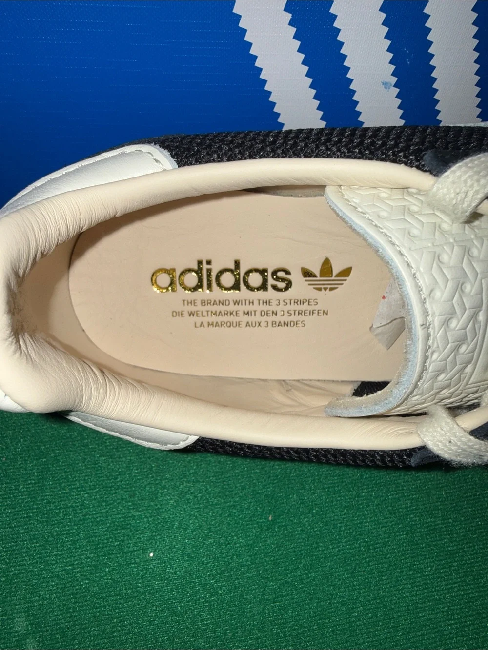 adidas Black & White Low-Top Sneakers with Gum Sole